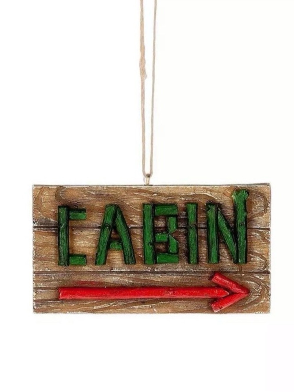 Green Cabin Arrow Hanging Sign - Rustic Home Accent